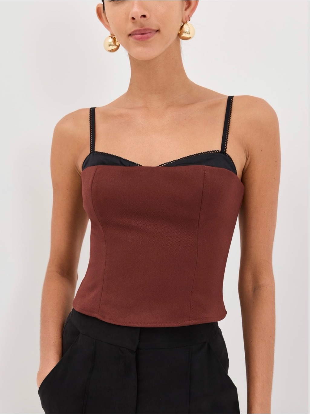 Reformation Melanie Red & Black Top/Tank/Blouse Xs/0. Like New!